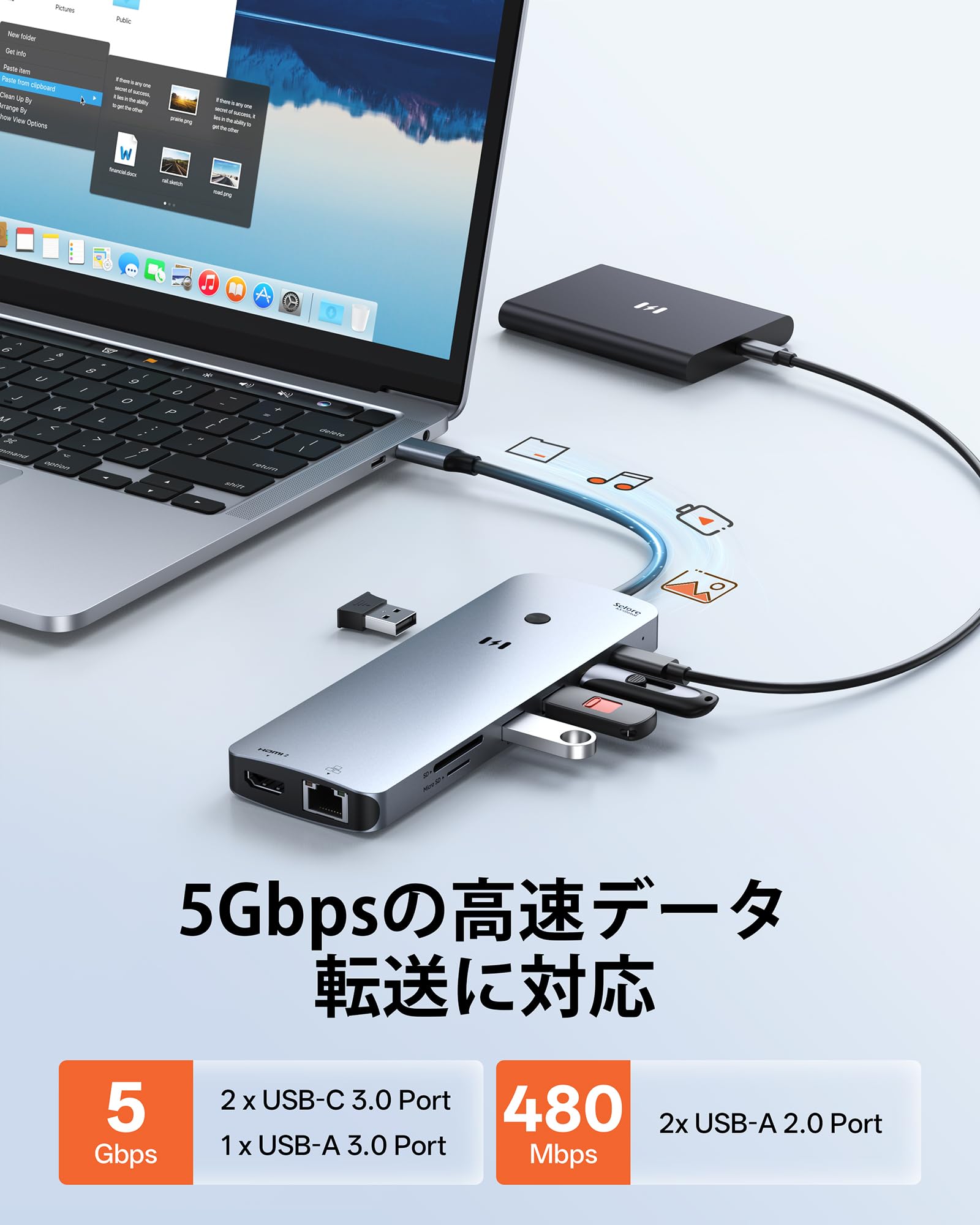 Amazon.co.jp: SELORE 14-in-1 USB C ドッキングステーション 3画面